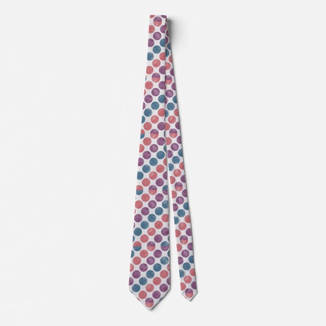 Retro Pastel Polka Dot Pattern Trendy Tie (Front)