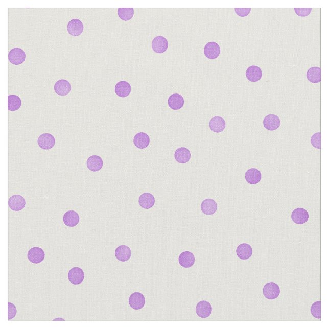 Retro pastel purple white polka dots pattern fabric (Close Up)