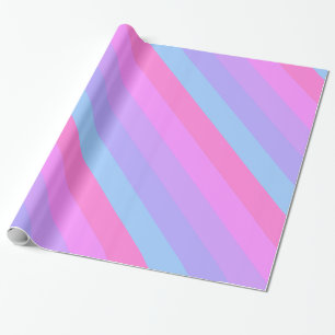 Retro Pastel Stripes Trendy Wrapping Paper