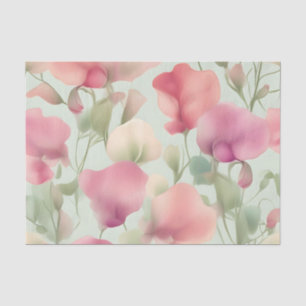 Retro Pastel Sweet Pea Pattern Tissue Paper
