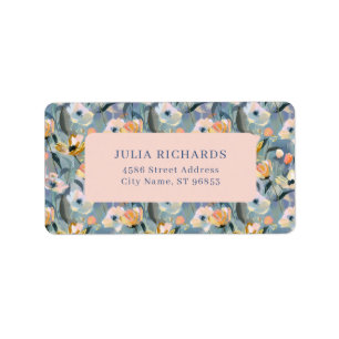 Retro Pastel Vintage Floral Return Address Label