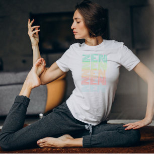 retro pastel ZEN Colorful gradient Yoga T-Shirt