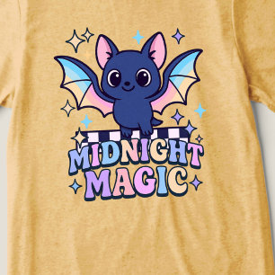 Retro Pastelcore Cute Halloween Bat & Chequerboard Tri-Blend Shirt