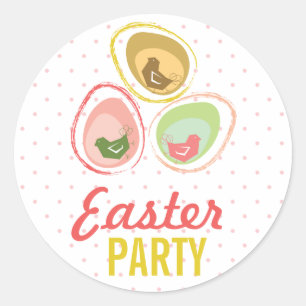Retro Pastels Egg Chicks Fun Easter Party Gift Tag