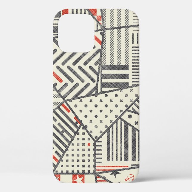 Retro Patchwork: Abstract Geometric Design Case-Mate iPhone Case (Back)