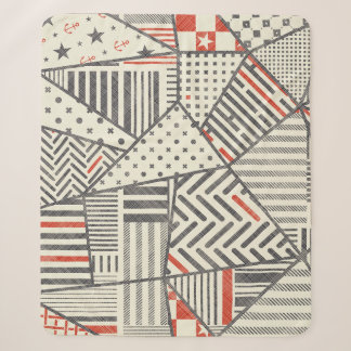 Retro Patchwork: Abstract Geometric Design Sherpa Blanket