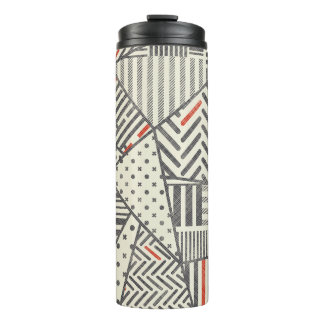 Retro Patchwork: Abstract Geometric Design Thermal Tumbler