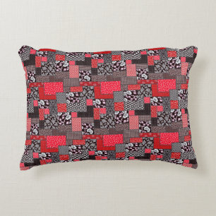 Retro Patchwork Floral Quilt Pattern Decorative Cushion