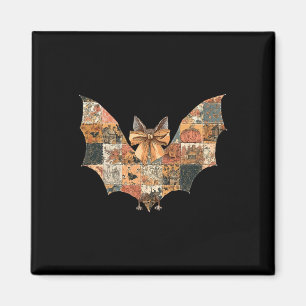 Retro Patchwork Quilt T Coquette Fall Halloween Sp Magnet