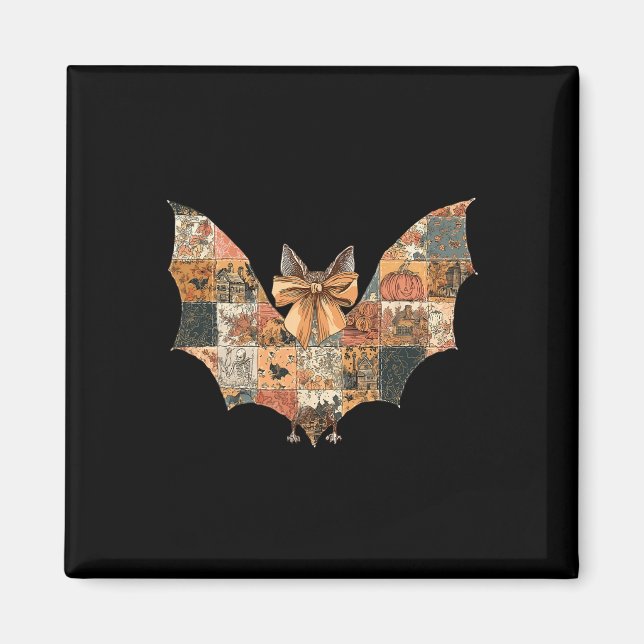 Retro Patchwork Quilt T Coquette Fall Halloween Sp Magnet (Front)