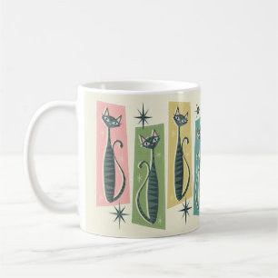 Retro Patchwork Tabbies ©studioxtine Coffee Mug
