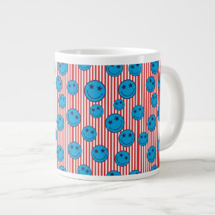 Retro Patriot Smiley Face Large Coffee Mug