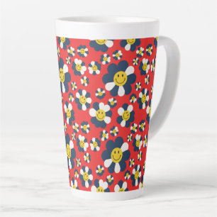 Retro Patriot Smiley Face Latte Mug
