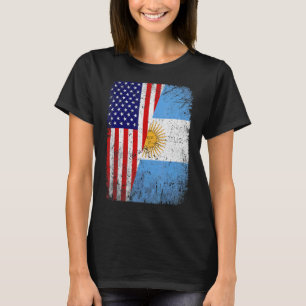 Retro Patriotic American Argentina Flag Distressed T-Shirt