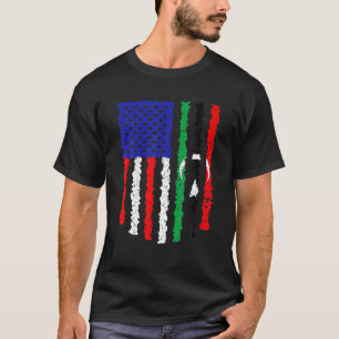 Retro Patriotic American Libya Flag Distressed T-Shirt