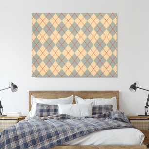 Retro Patriotic Argyle Wall Art