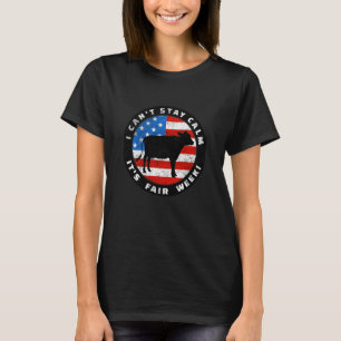 Retro Patriotic Cattle Cow Calf County State Fair T-Shirt