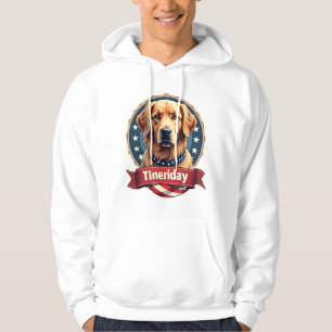 Retro Patriotic Golden Retriever Engraving Tee