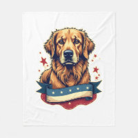 Retro Patriotic Golden Retriever Engraving Tee 4
