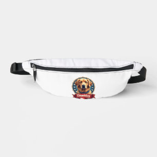 Retro Patriotic Golden Retriever Engraving Tee Bum Bags
