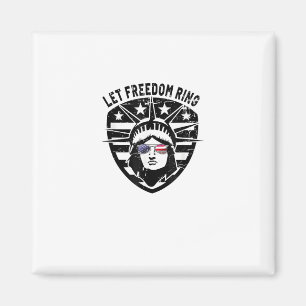 Retro Patriotic Let Freedom Ring July 4th Magnet