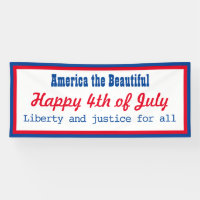 Retro Patriotic Red Blue White Happy 4th of July