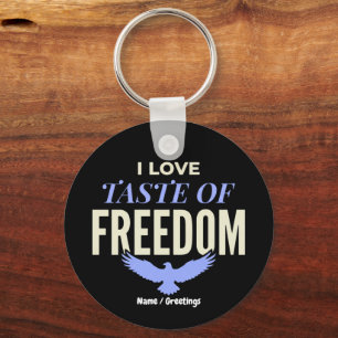Retro Patriotic Taste Of Freedom Vintage Americana Key Ring