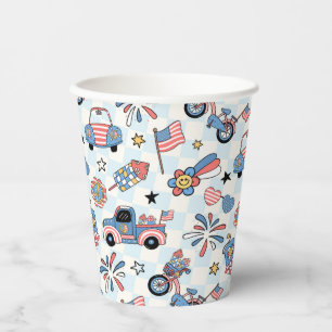 Retro Patriotic USA 4th of July Paper Cups