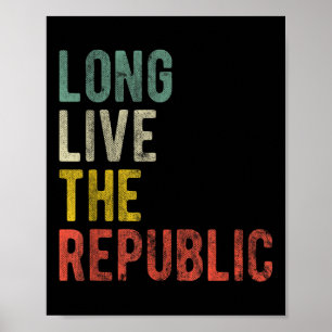 Retro Patriotic Usa Long Live The Republic Vintage Poster