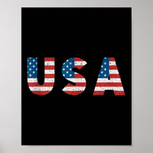 Retro Patriotic Usa National American Flag 20th Ja Poster