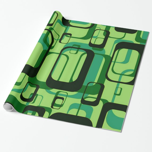 Retro Pattern 1971 Wrapping Paper (Unrolled)