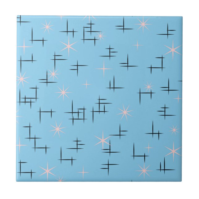 Retro Pattern Atomic Age Ceramic Tile (Front)