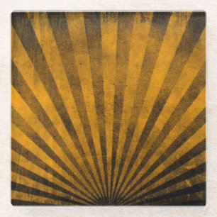 Retro pattern background glass coaster