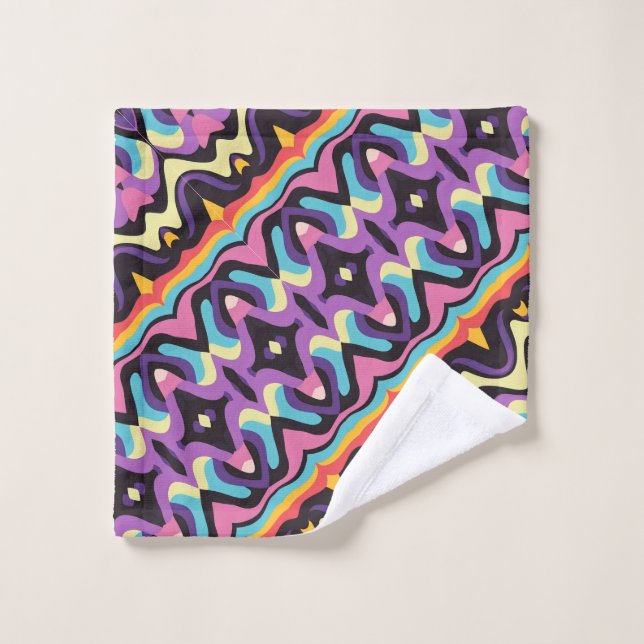 Retro Pattern Bath Towel Set (Wash Cloth)