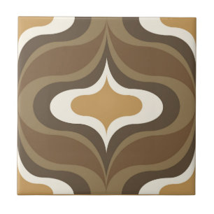 Retro Pattern Brown Ceramic Tile