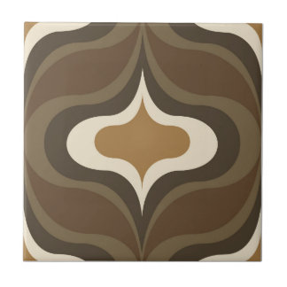 Retro Pattern Brown Ceramic Tile
