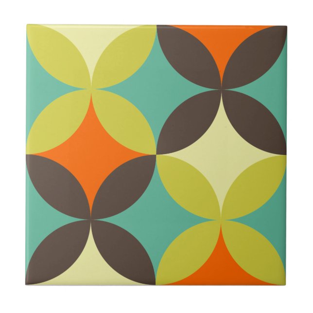Retro pattern ceramic tile (Front)