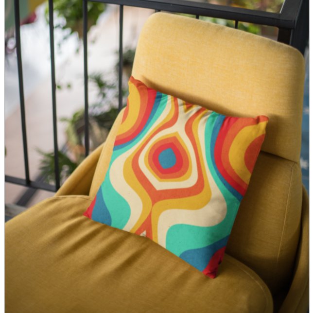 Retro Pattern Classic Colours Cushion (Creator Uploaded)