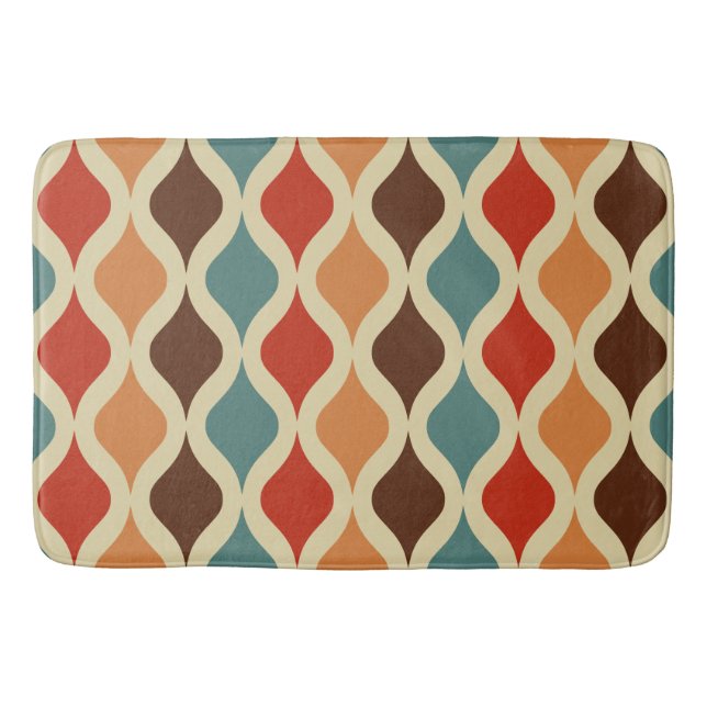 Retro pattern coloured bath mat (Front)
