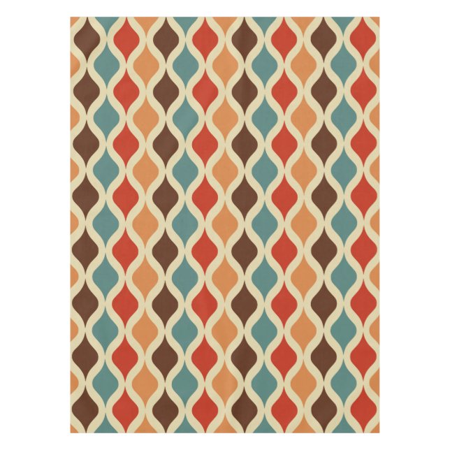 Retro pattern coloured tablecloth (Front)
