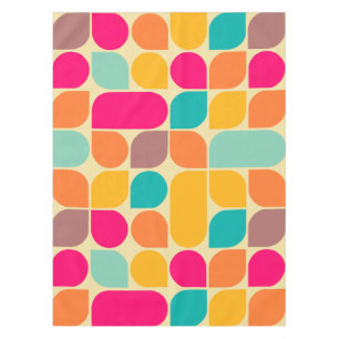 Retro pattern coloured tablecloth