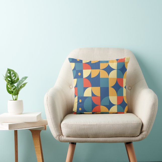 retro pattern, colourful vintage, groovy design, p cushion (Chair)