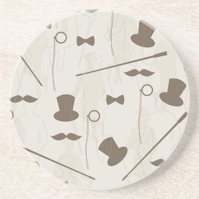 Retro pattern for man 2 coaster (Front)