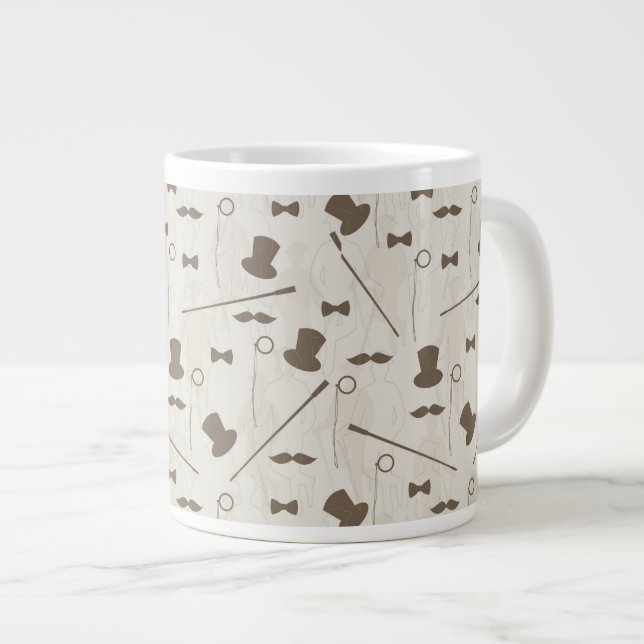 Retro pattern for man 2 large coffee mug (Front Right)