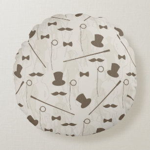 Retro pattern for man 2 round cushion