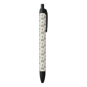 Retro pattern for man black ink pen