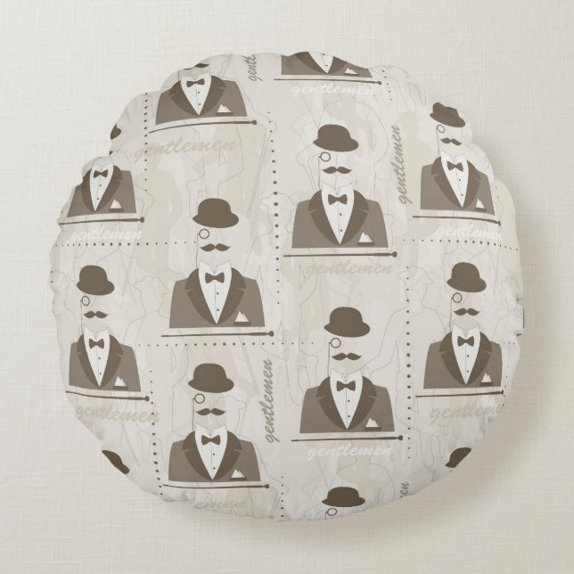 Retro pattern for man round cushion (Front)