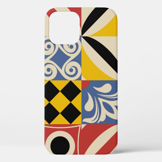 Retro pattern from bright simple geometric shapes  Case-Mate iPhone case (Back)