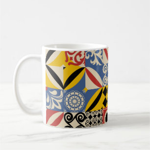 Retro pattern from bright simple geometric shapes coffee mug