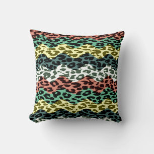 Retro pattern leopard fur abstract cushion